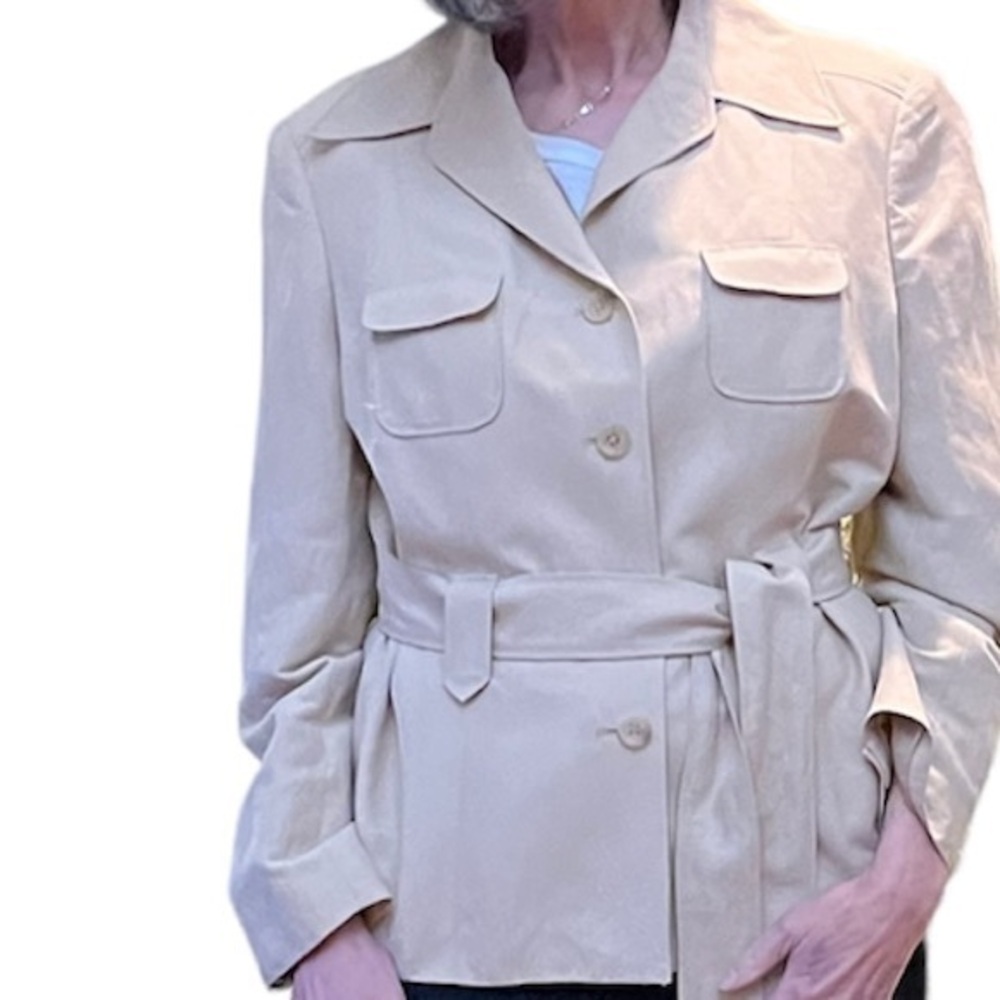 Talbots Petites Safari Jacket with belt in linen and silk